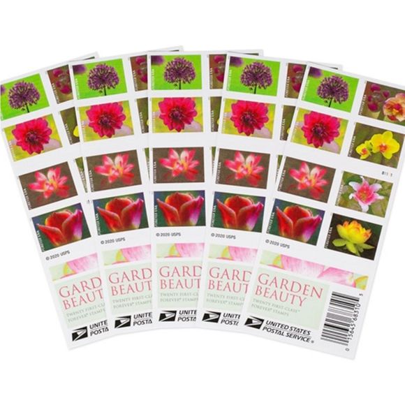 100 Garden Beauty 2021 Forever Flowers Postage Stamps USPS Wedding Invitations - Picture 2 of 8